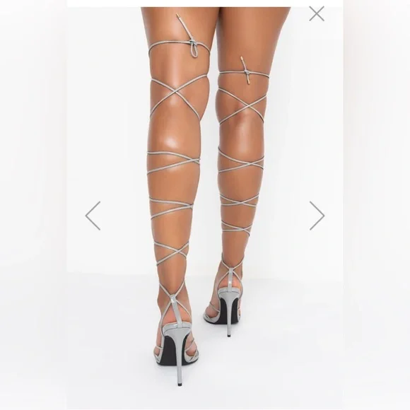 AKIRA AZALEA WANG NIGHTS IN MIAMI STILETTO SANDAL IN GREY - Picture 10 of 10